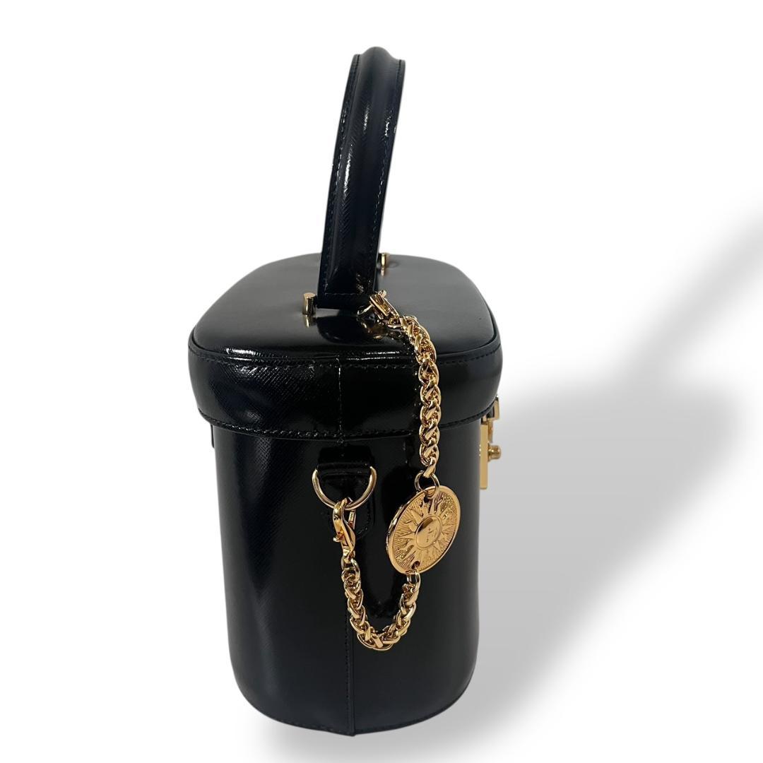 極美品 ヴェルサーチ サンバースト バニティバッグ ブラック ゴールド