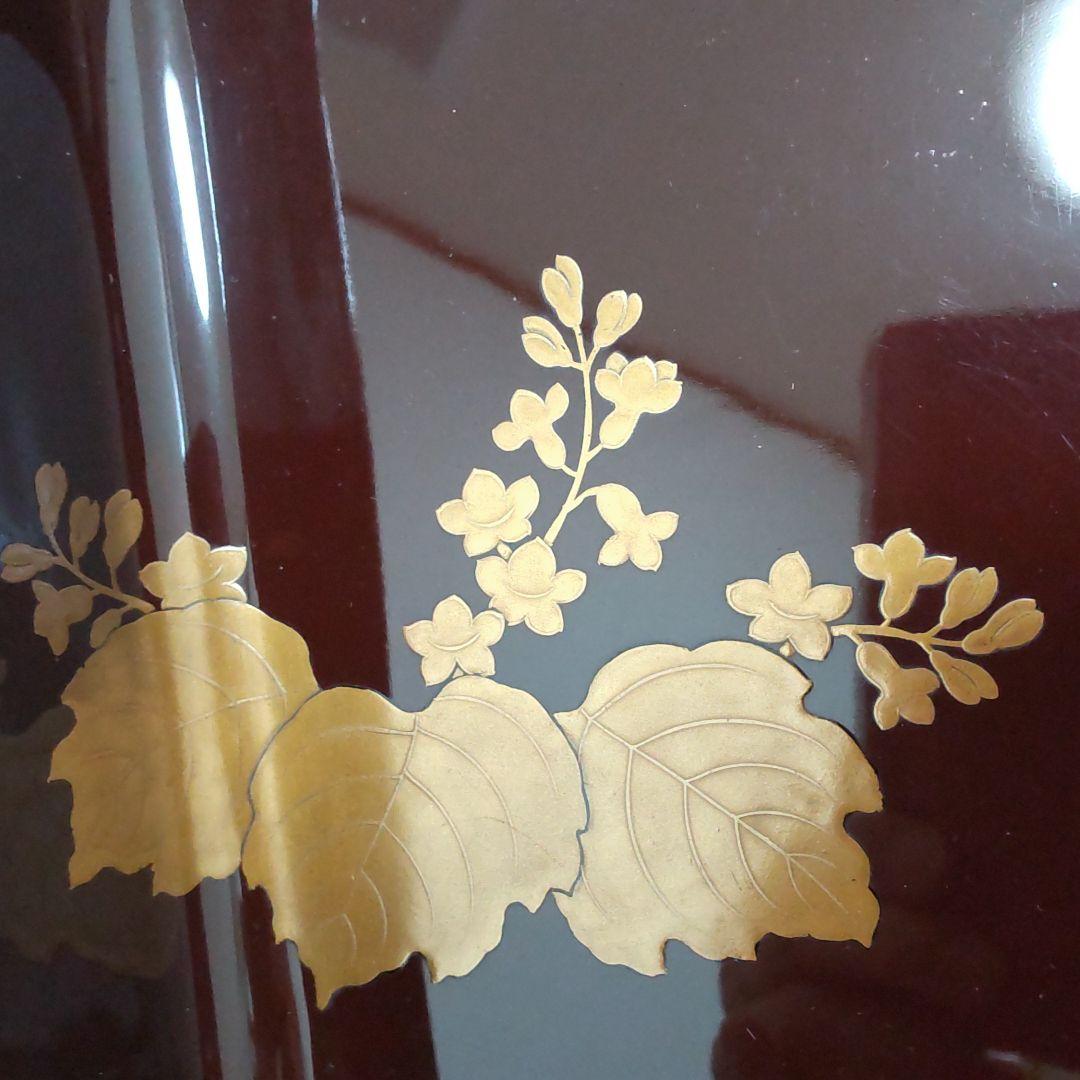 蒔絵盆【踊り桐蒔絵】江戸時代孫六作二枚組共箱【時代物】【希少品