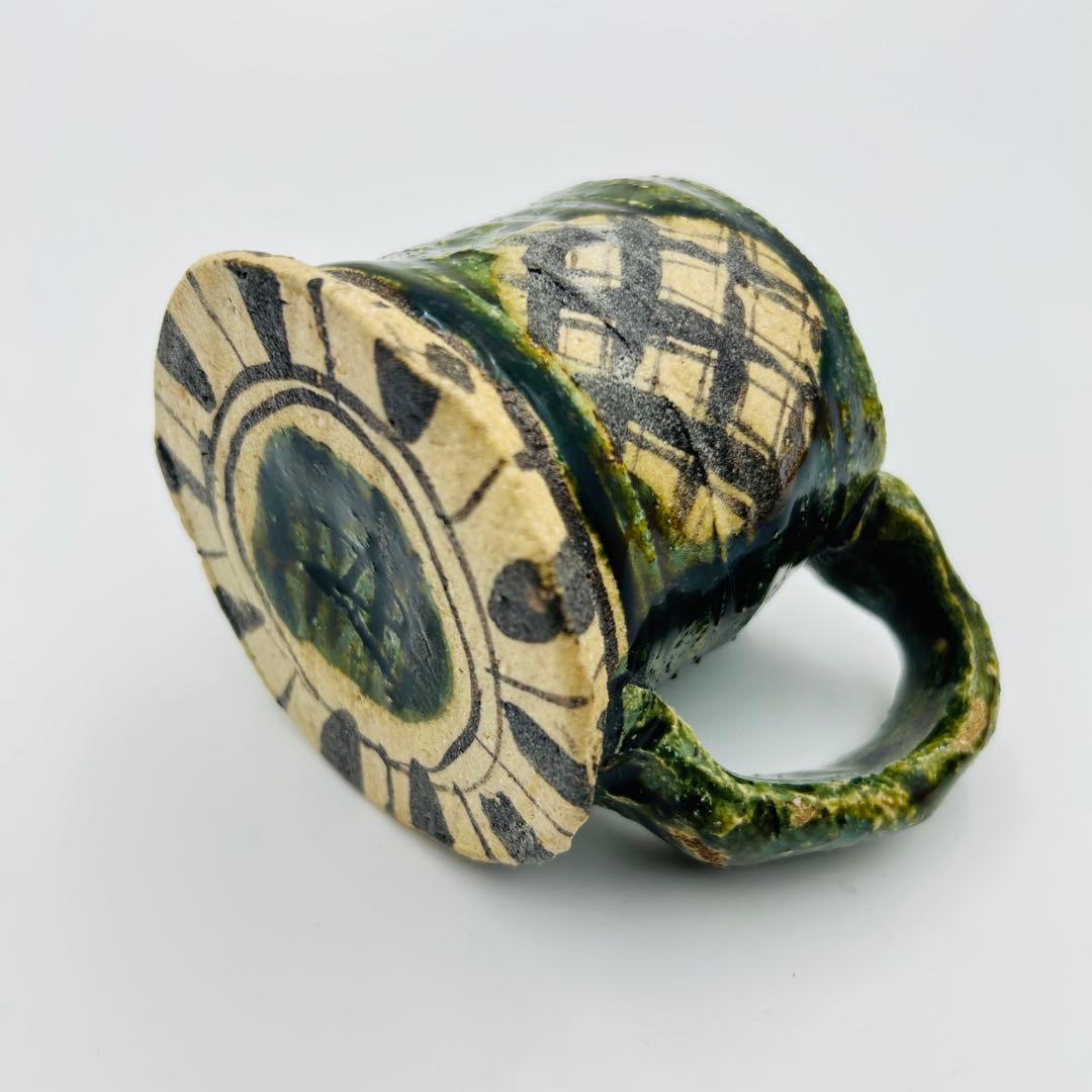 鈴木五郎 織部カップ】 マグカップ コーヒーカップ 珈琲碗 共箱