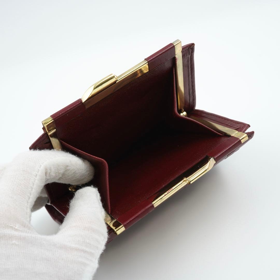 ✨極美品・箱付き✨　DIOR ディオール　二つ折り　がま口　エンボスロゴ　レザー