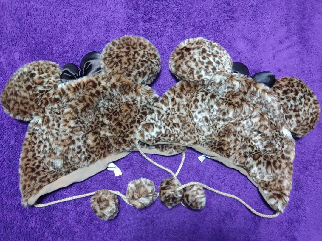 ミニー　ヒョウ柄　ブラウン　ファンキャップ　セット