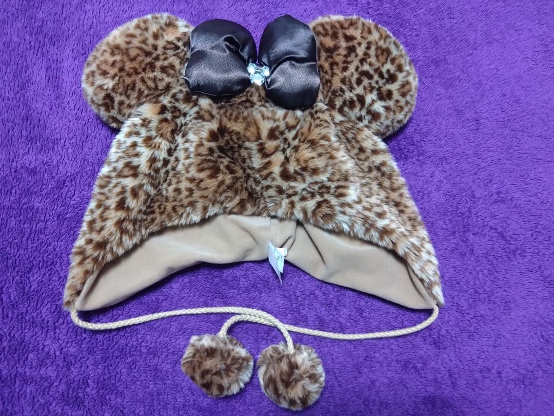 ミニー　ヒョウ柄　ブラウン　ファンキャップ　セット