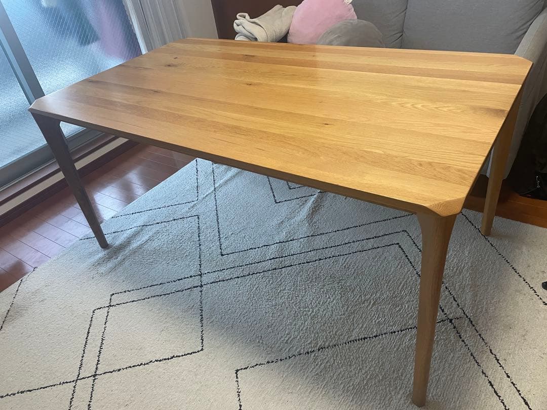 ダイニングテーブル 単品 天然木オーク無垢材 モダンデザイン 北欧 150×85