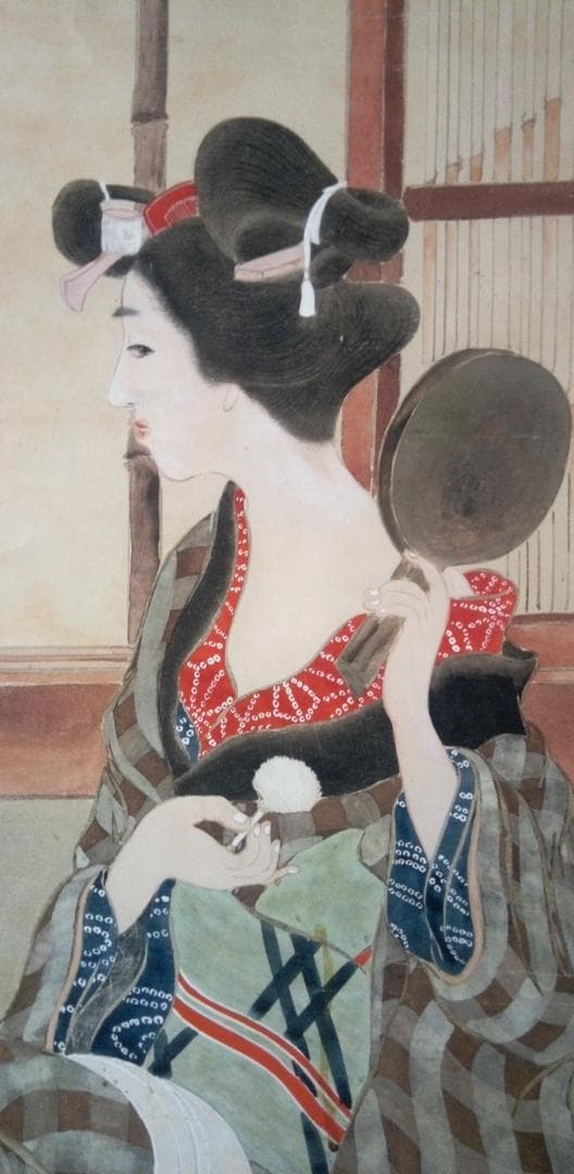 竹久夢二掛け軸(大きい）模写