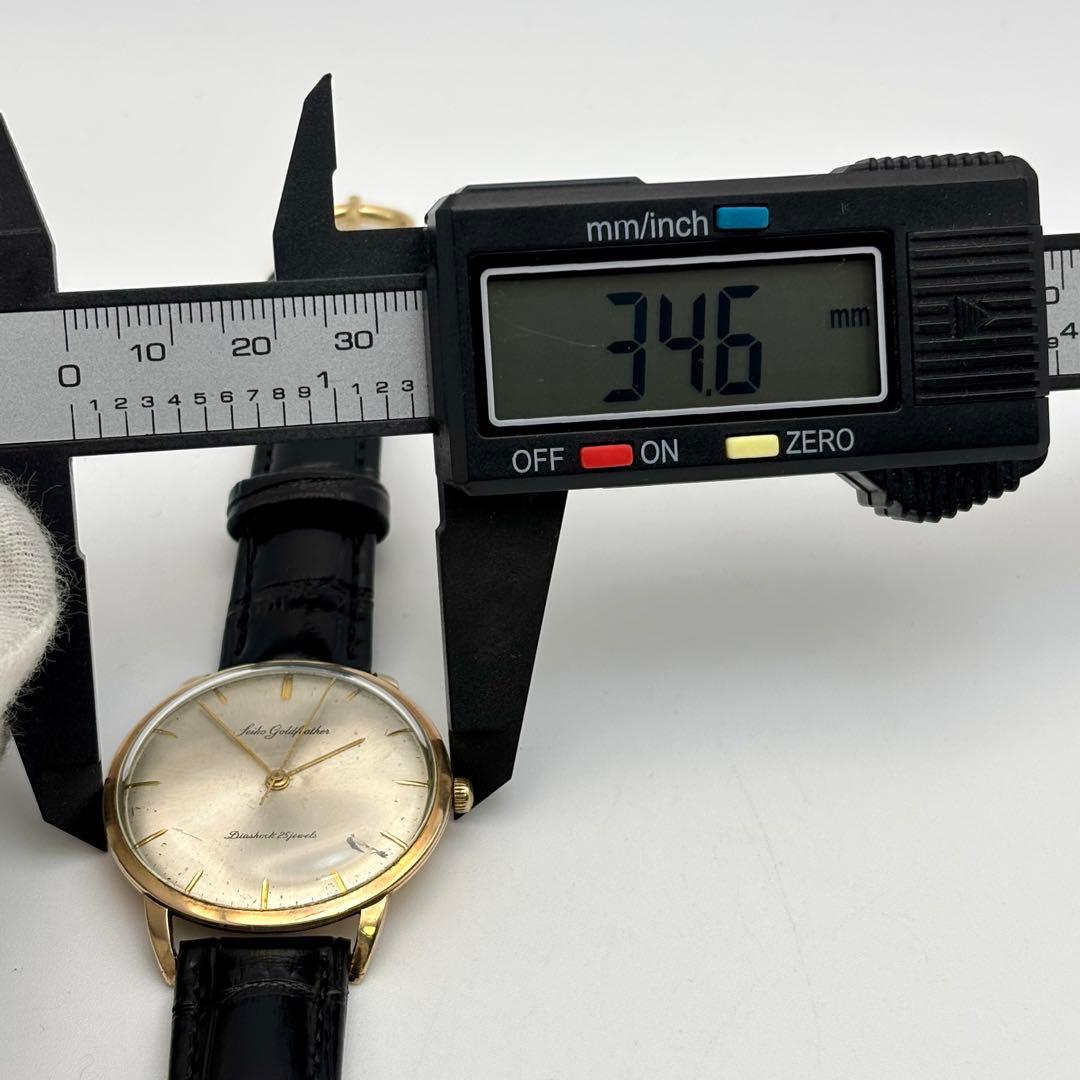 【稼働品】SEIKO／ゴールドフェザー 14K 手巻き 25石 メンズ腕時計