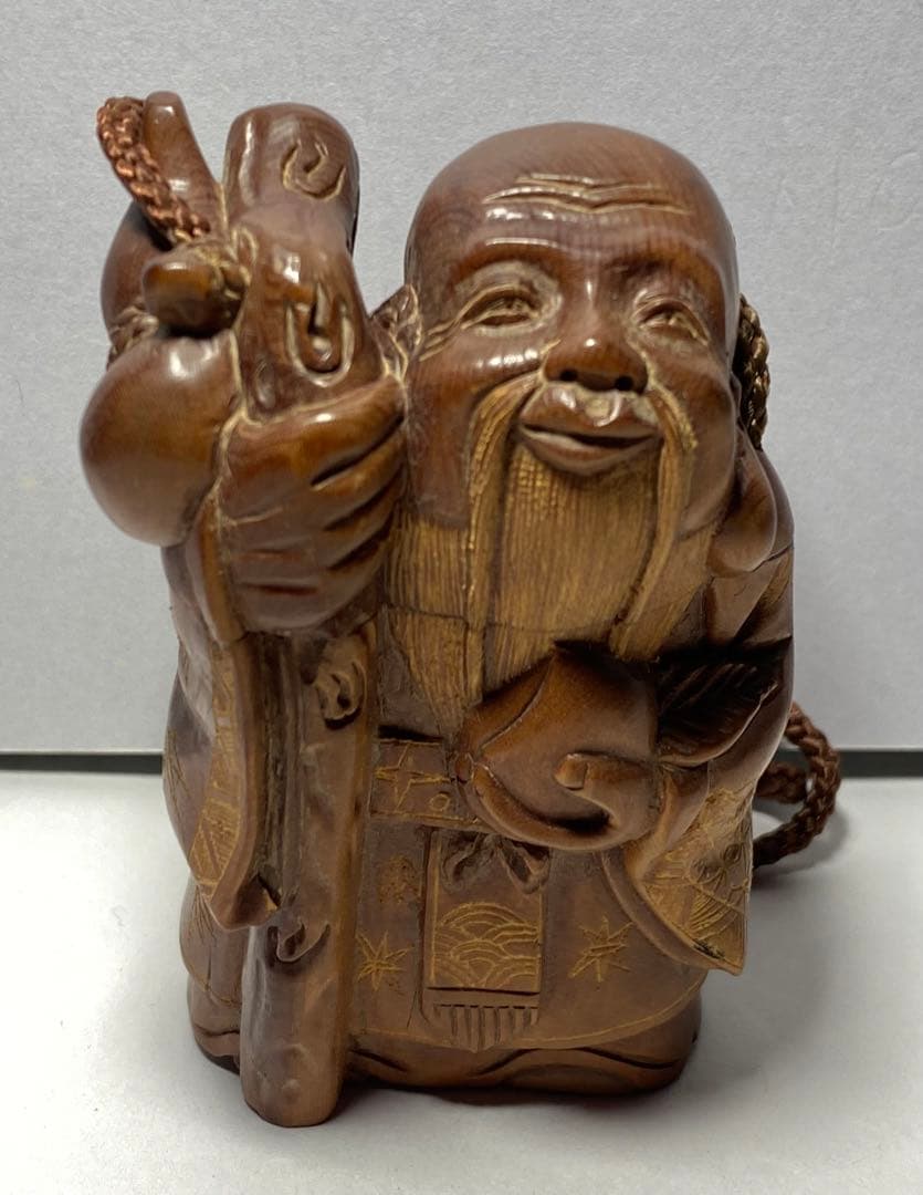 印籠 柘植 福禄人様黄楊繊細彫刻