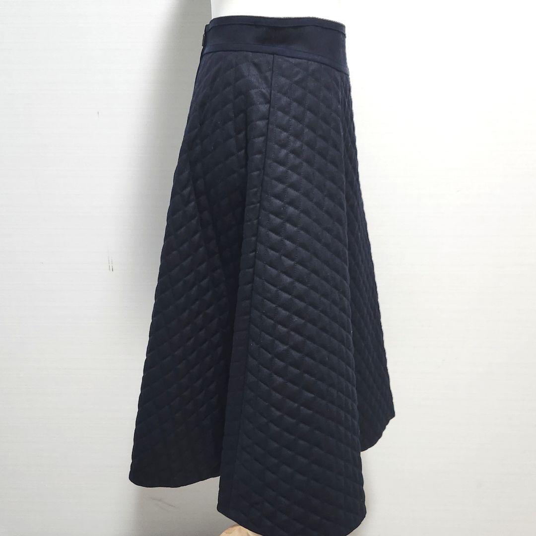 FOXEY キルティング スカート クロスフレア ブラック サイズ40