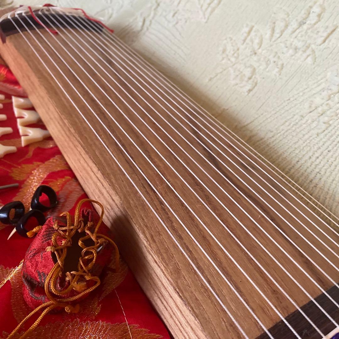 ミニ琴 2尺琴 全長約60cm×全幅約13cm 木製 お琴 箏 十三弦 和楽器