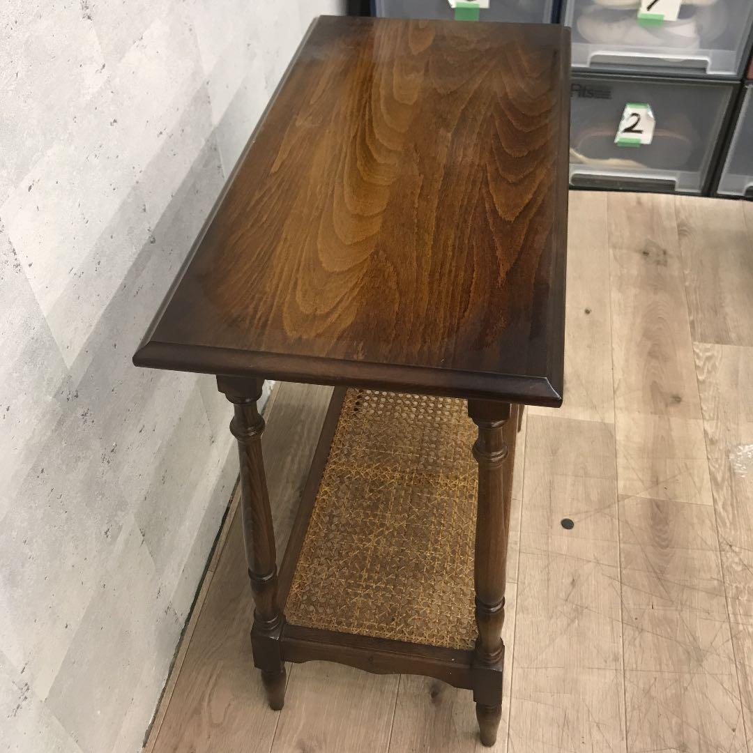 ビンテージ カリモク コロニアル コンソールテーブル 木製 花台 サイド