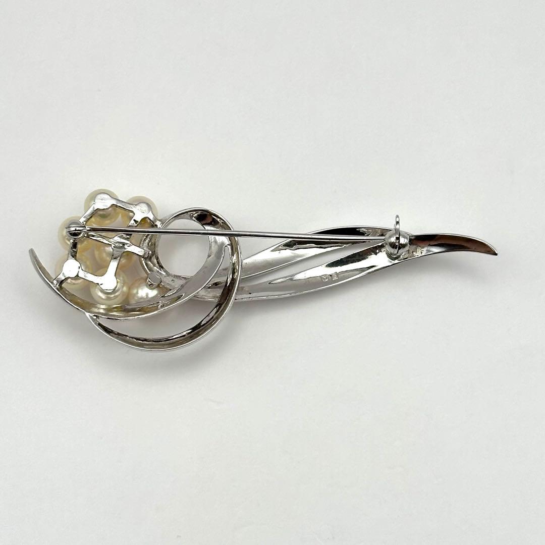 MIKIMOTO ミキモト ブローチ 本パール 7粒 シルバー
