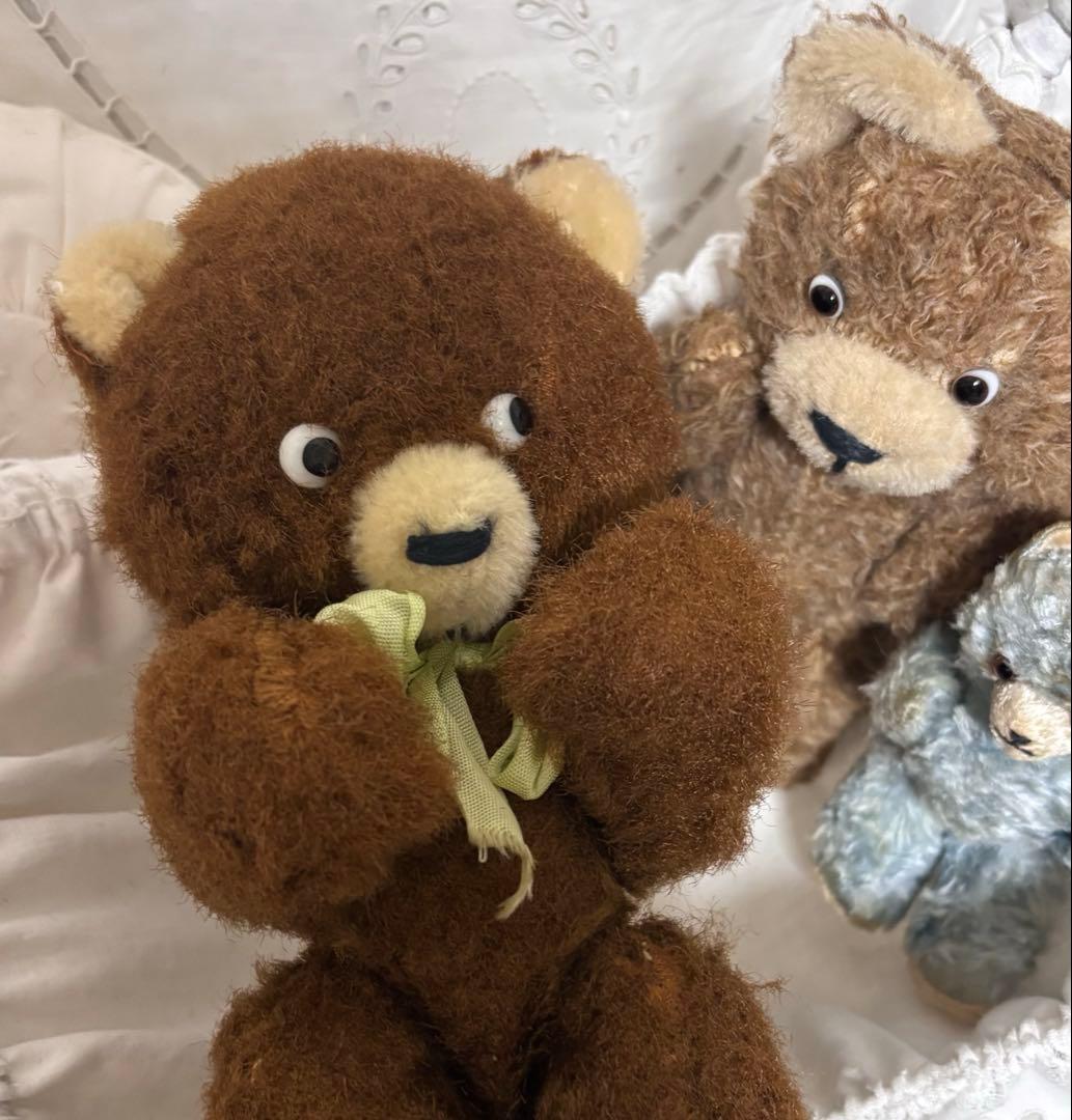 日曜迄DDRベア ポンチ目ブラウンのみヴィンテージベアアンティークベア