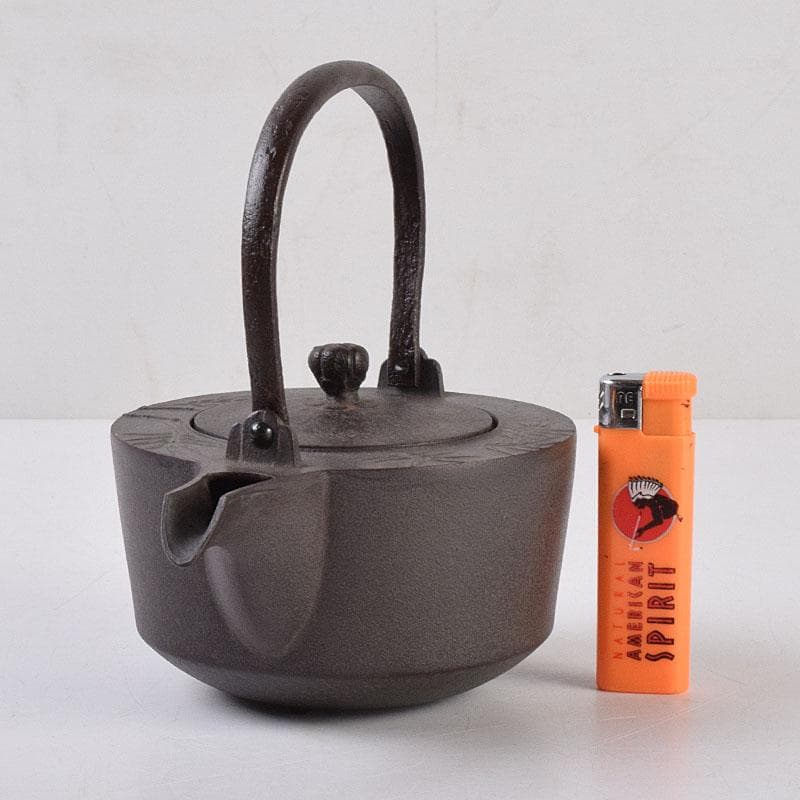 茶道具　人間国宝　釜師　高橋敬典作　竹文　銚子　陶器蓋付　共布共箱　MR9017