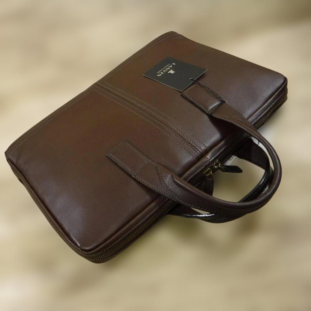 ランバン コレクション LANVIN 定価4万 ビジネスバッグ 撥水牛革 A4