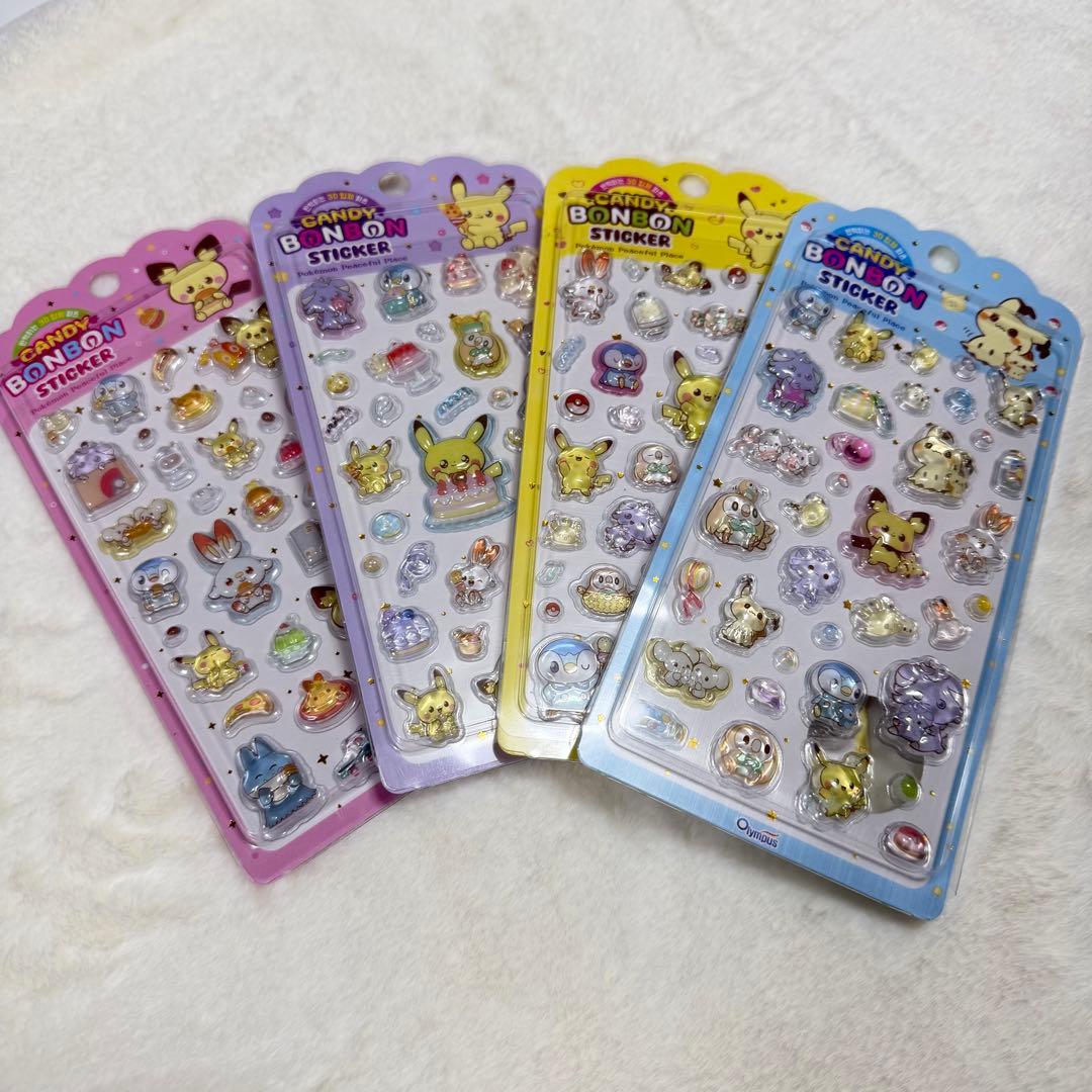 韓国限定 ポケモン ボンボンドロップシール 4枚セット - メルカリ