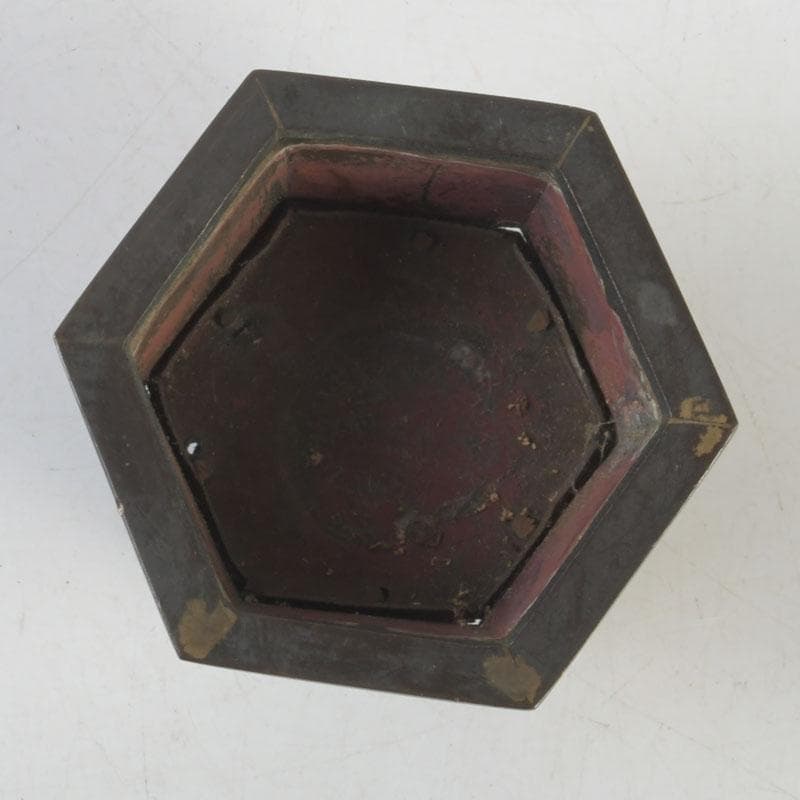 中国 古銅 金彩 花草文 小さな香炉 V 9641