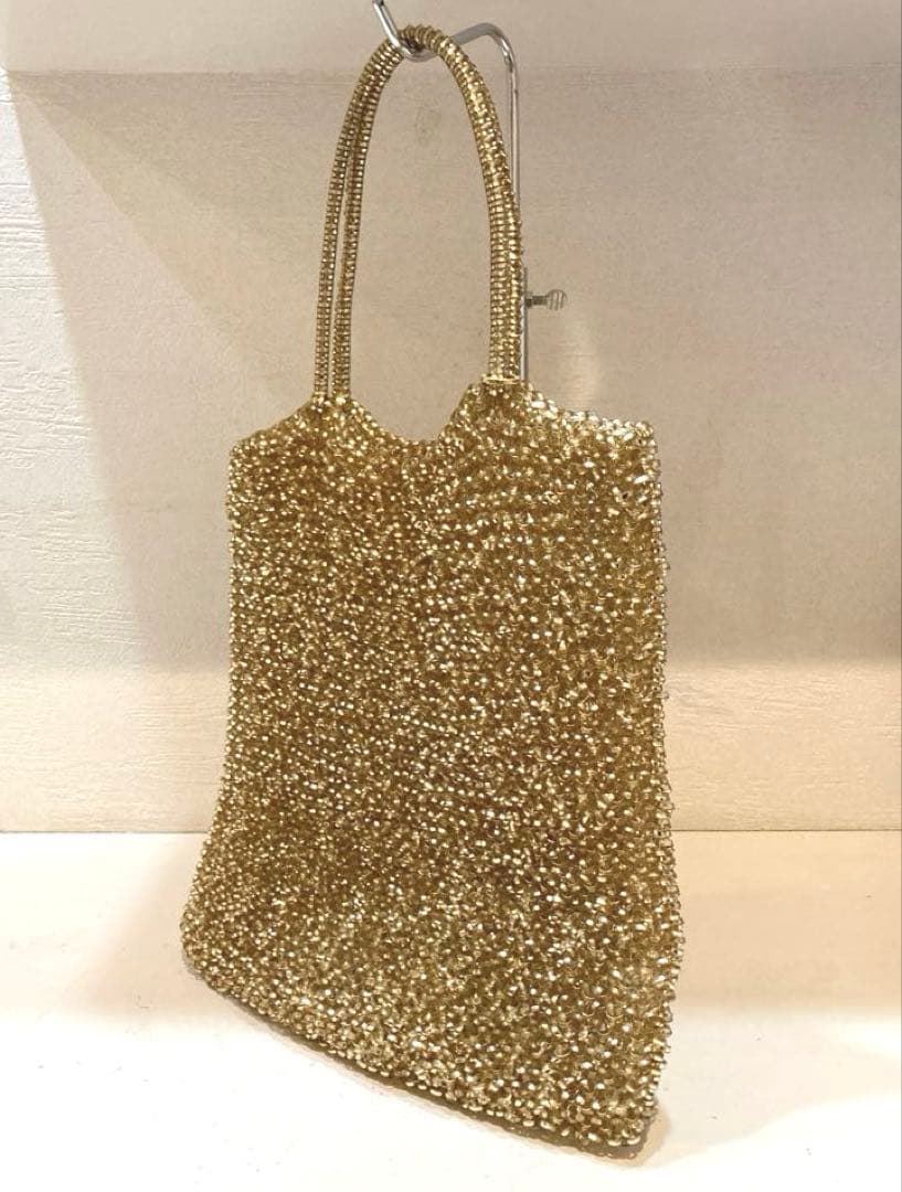 【美品】ANTEPRIMA スクエア　ワイヤーバッグ　ハンドバッグ　ゴールド