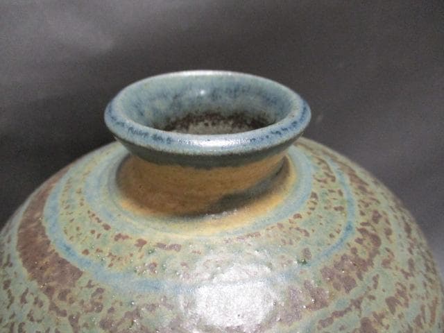 0914H 信樂燒 壶 竜山 山本竜山 高さ24cm アンティーク 木箱付