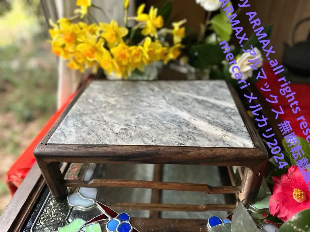 超限定7月16日20時迄‼️KUROGAKI❌大理石飾り台白❌黒黒柿孔雀杢飾台1客 6 黒柿孔雀杢 | こぶた工房