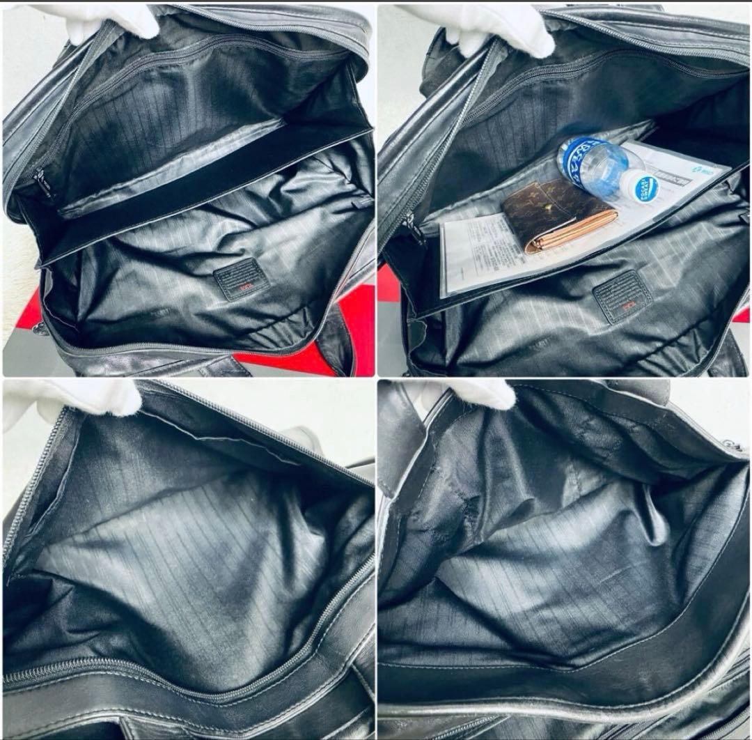 TUMI ブラックレザー ビジネスバッグ