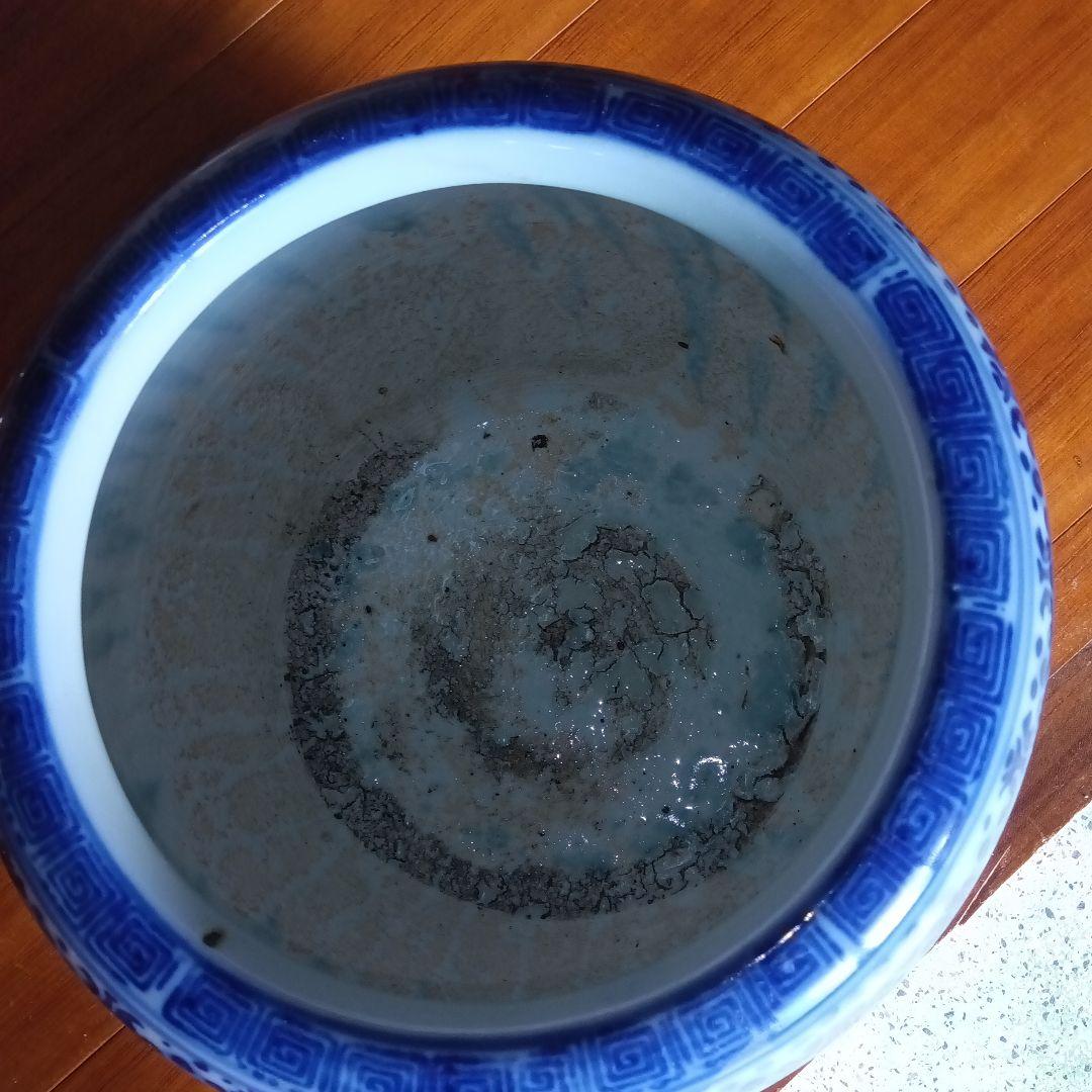 青白い山水画の火鉢No.2 骨董 レトロ - メルカリ