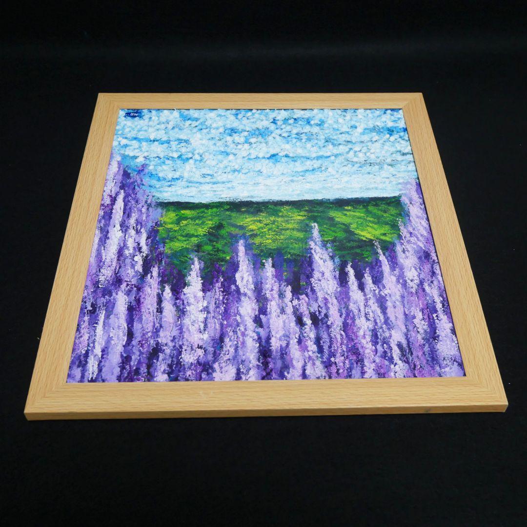 油絵 油彩 油彩画 絵 絵画【ネモフィラと藤の花】