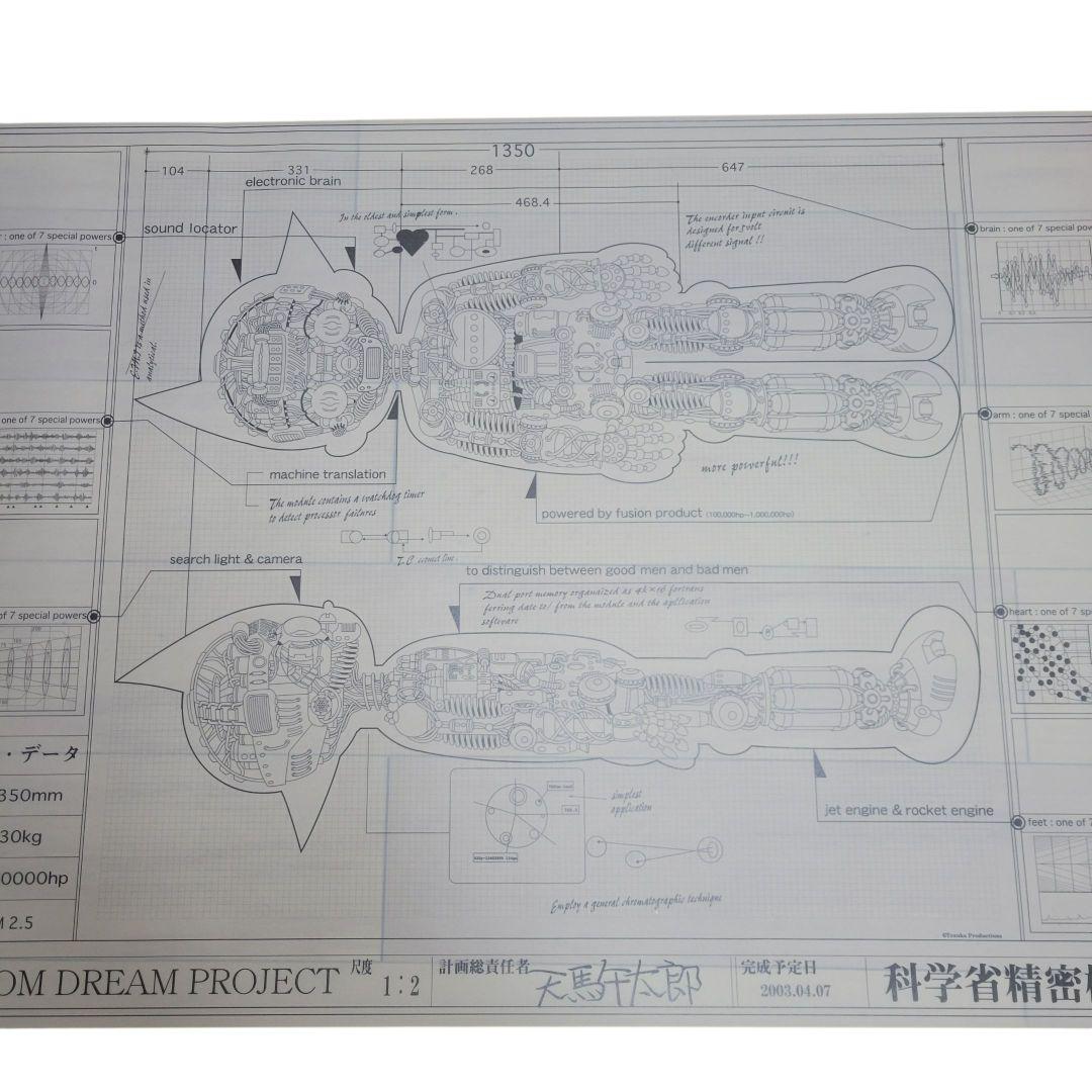 未使用 鉄腕アトム ATOM DREAM PROJECT天馬午太郎 設計図2枚組【鉄腕