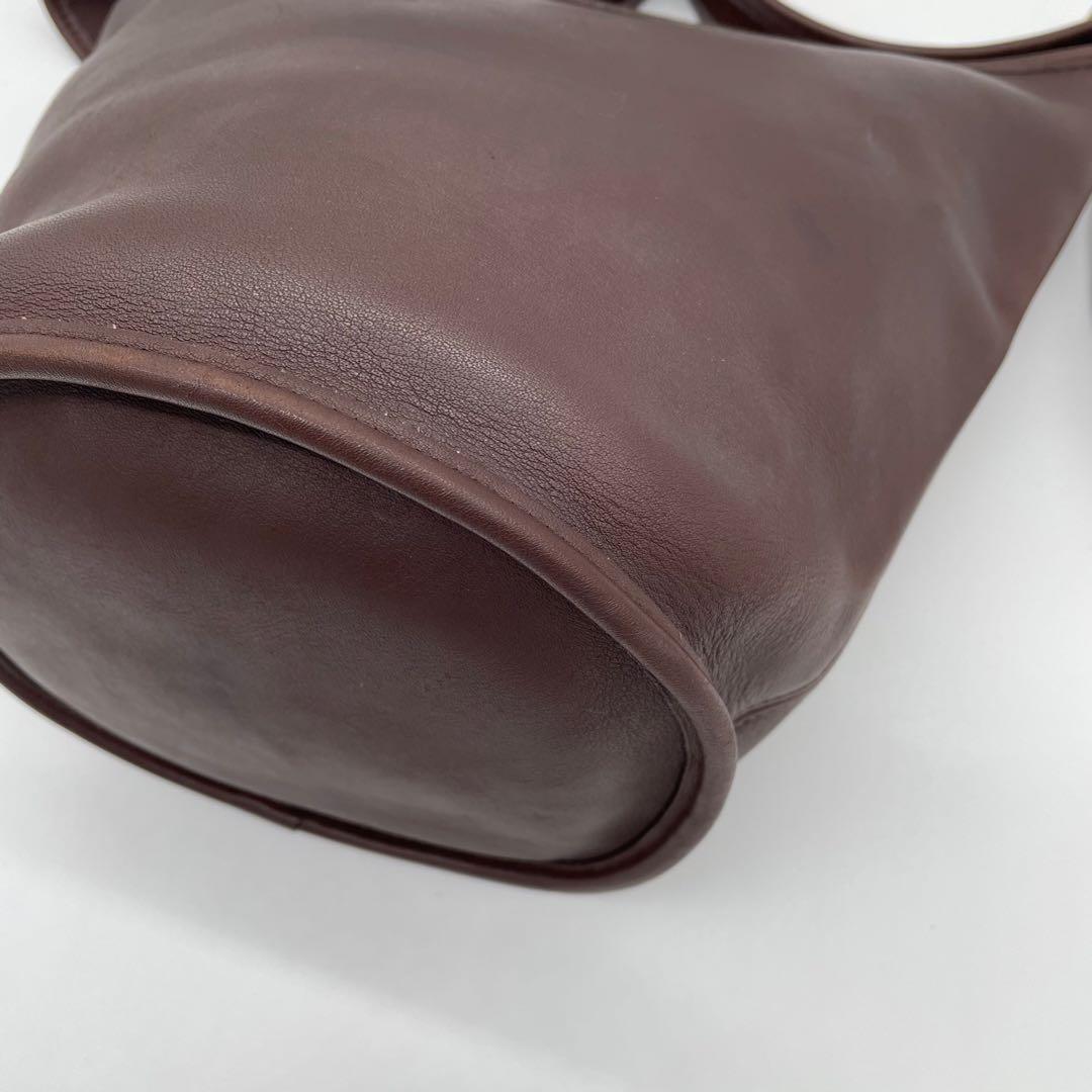 【極美品】オールドコーチ　ショルダーバッグ　バケツ　グラブタンレザー　茶　USA