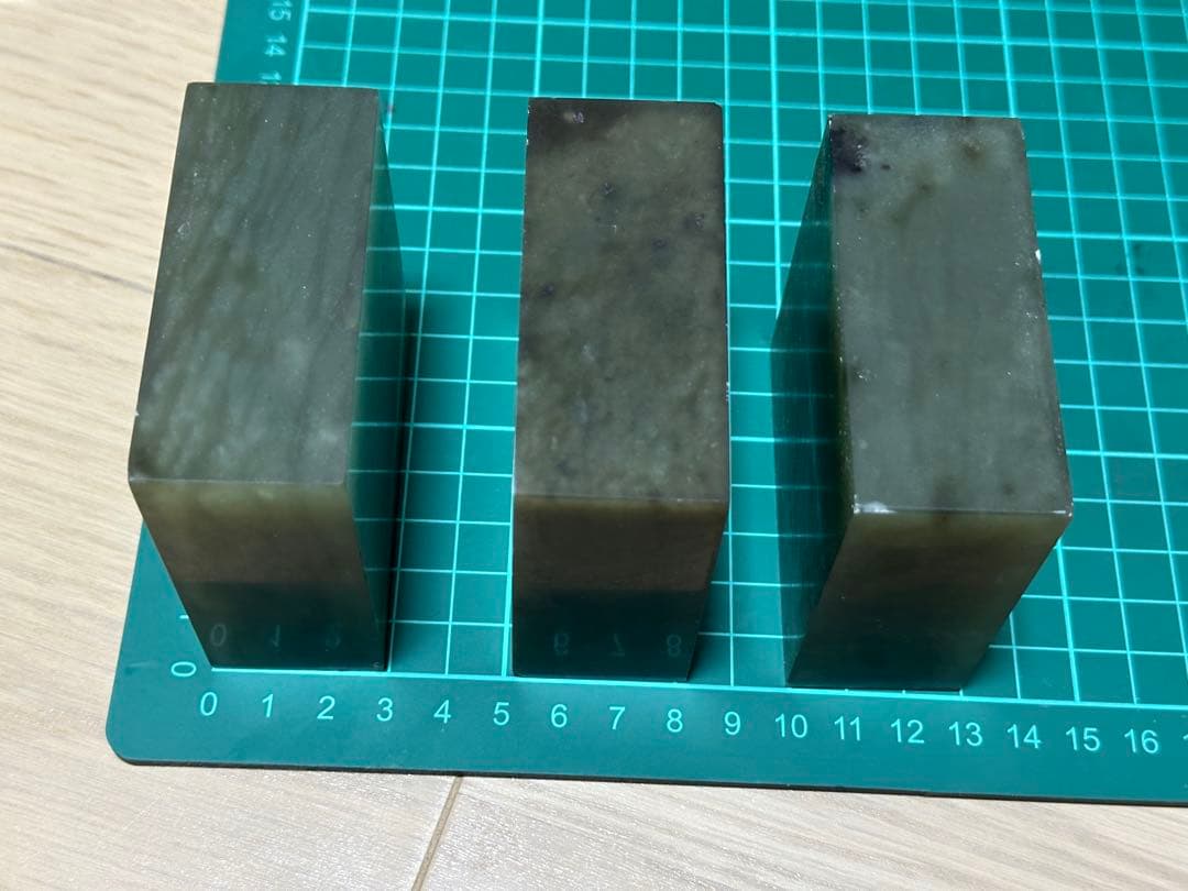 遼寧石 印材 印石 大材 公募用 書法展 篆刻 7cm 3点セット