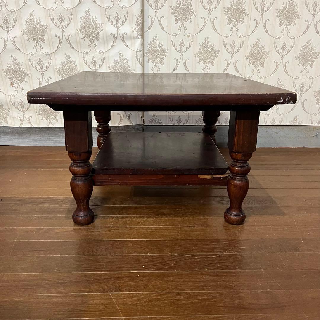 アンティーク】昭和レトロ 木製 ろくろ脚 ローテーブル 文机 座卓