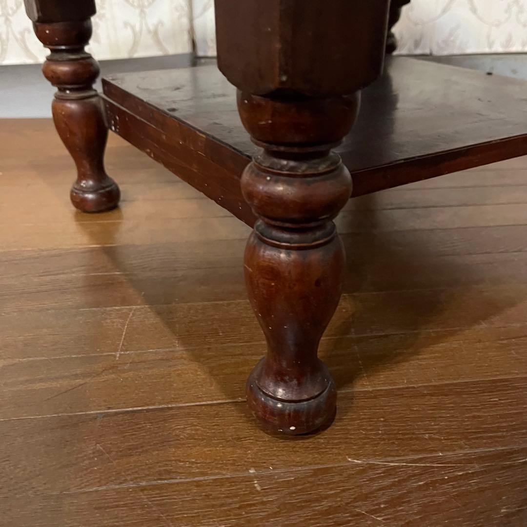 アンティーク】昭和レトロ 木製 ろくろ脚 ローテーブル 文机 座卓