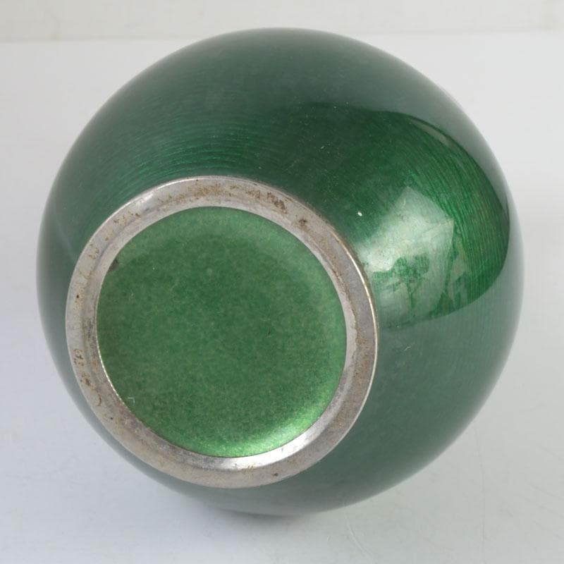 七宝焼 緑釉 松文 花瓶 共箱 V 9827 - メルカリ