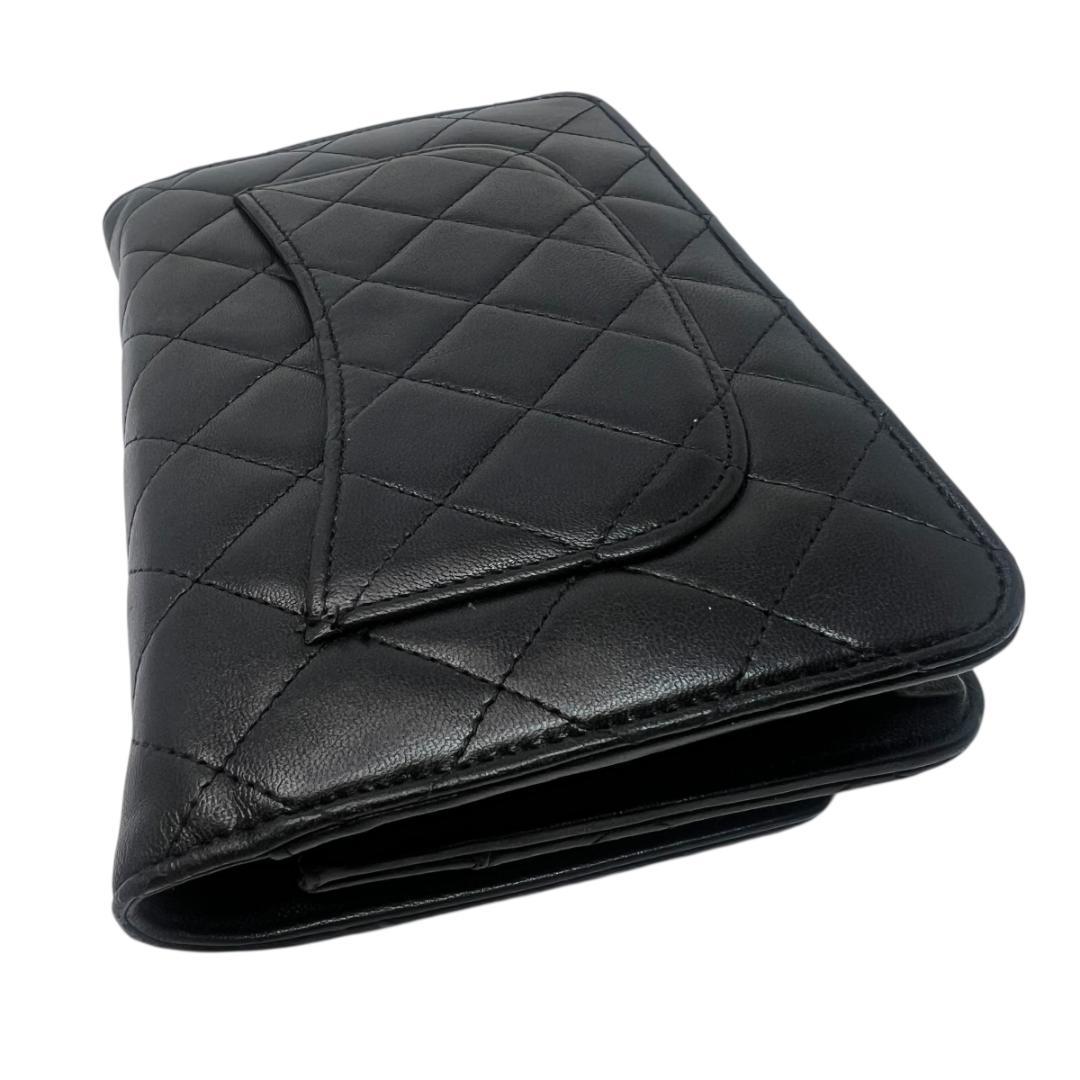 CHANEL シャネル ラムスキン マトラッセ チェーンウォレット 長財布