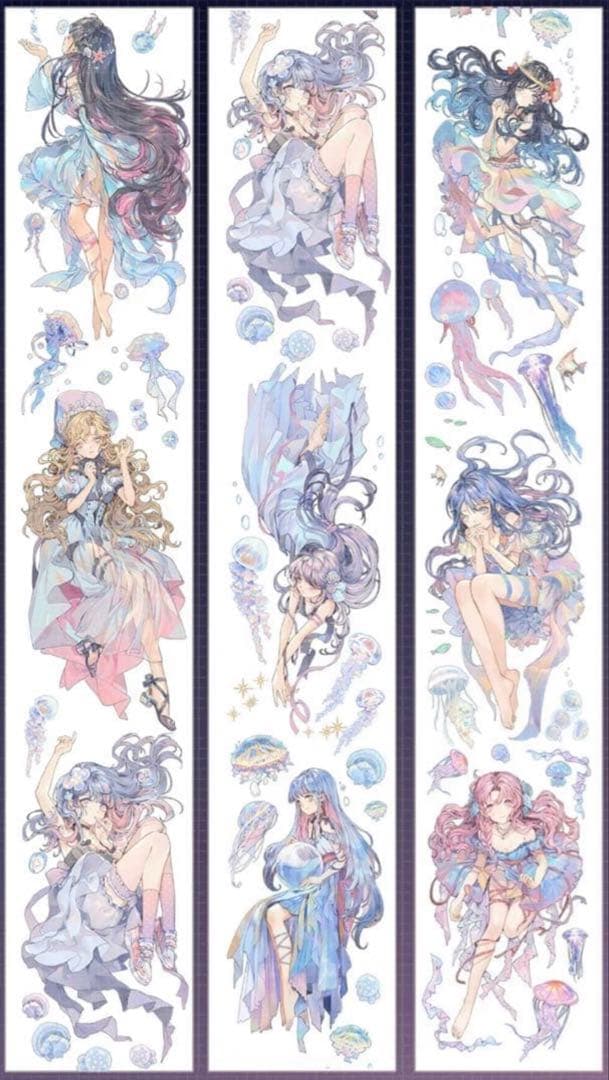 《在庫処分セール》海外　人物　マスキングテープ　墨魚 ホロ　11点