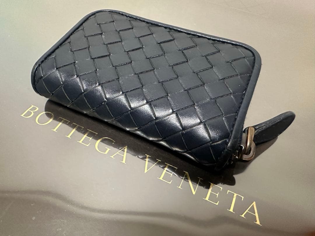 ★【美品】ボッテガヴェネタ ケース ラム／ネイビーブルー/✨✨✨2️⃣