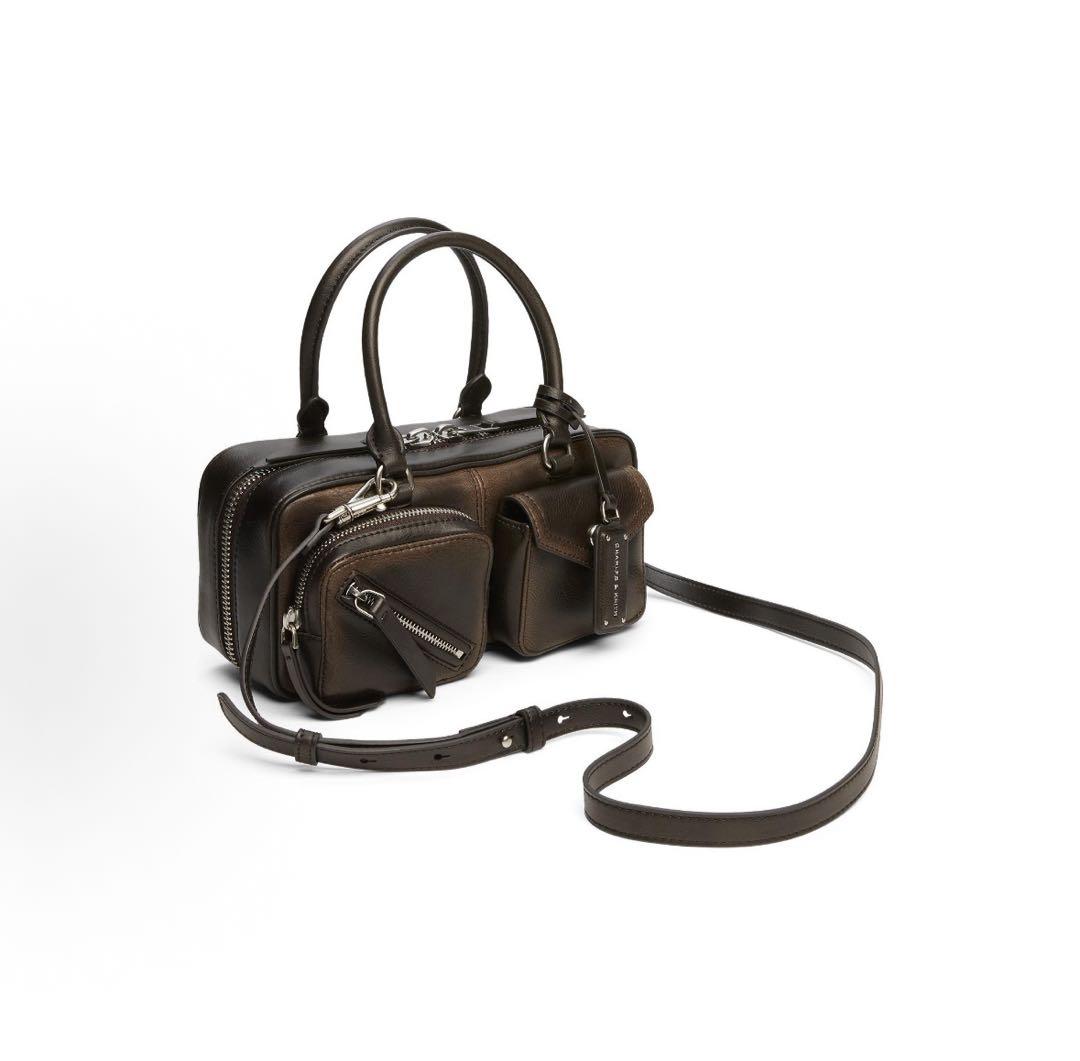 新品CHARLES&KEITH 复古ボストン多口袋手提包 Multi