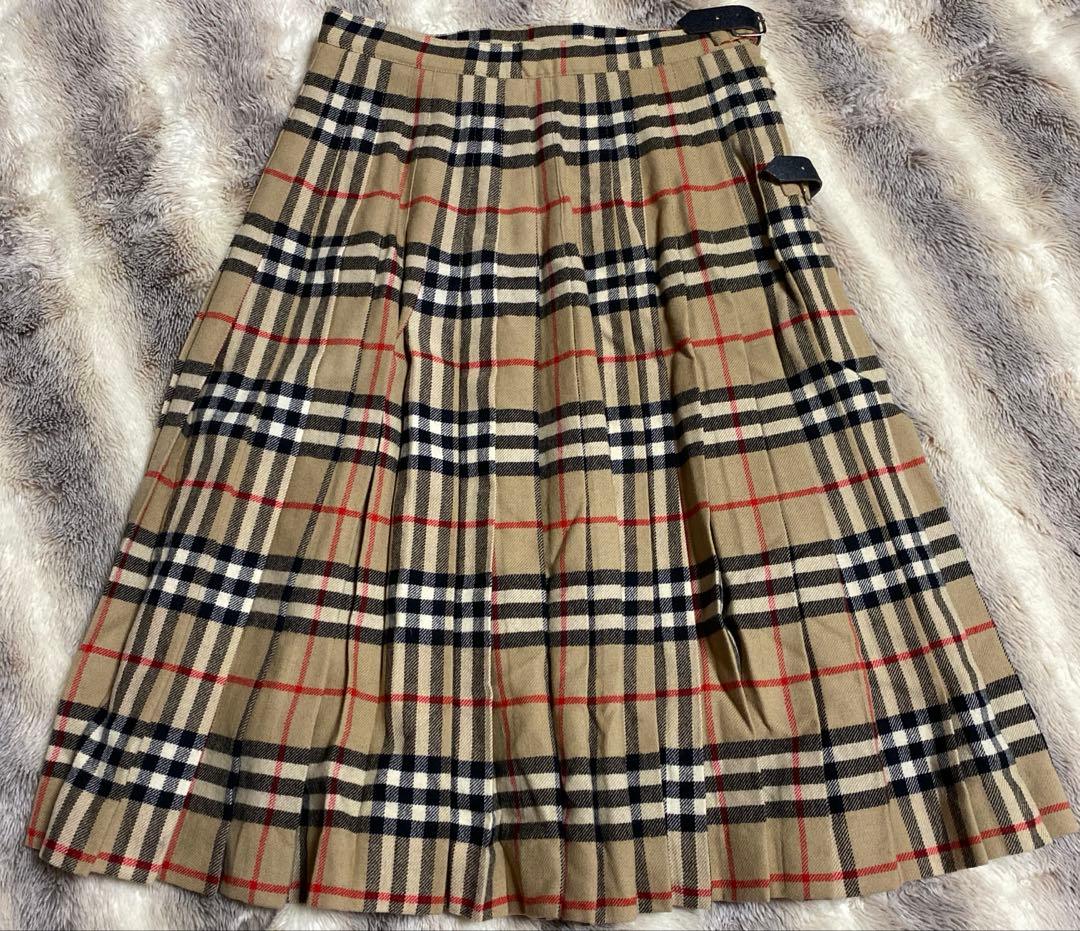 BURBERRY LONDON ノバチェックスカート ラップスカート UK8