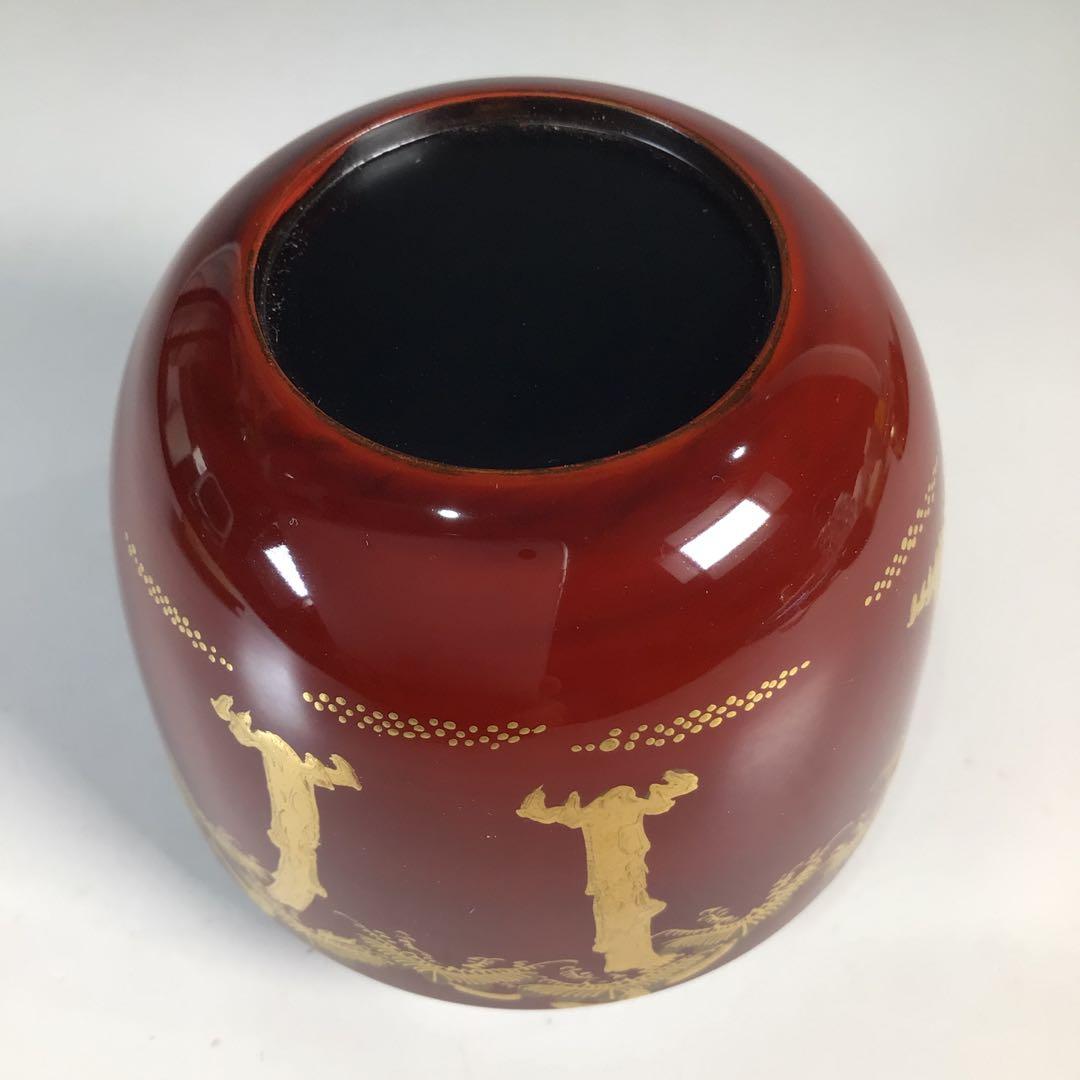 N519 棗 『塗師 哲山作』『溜塗』『遠山蒔絵』『中棗』 共箱 茶道具