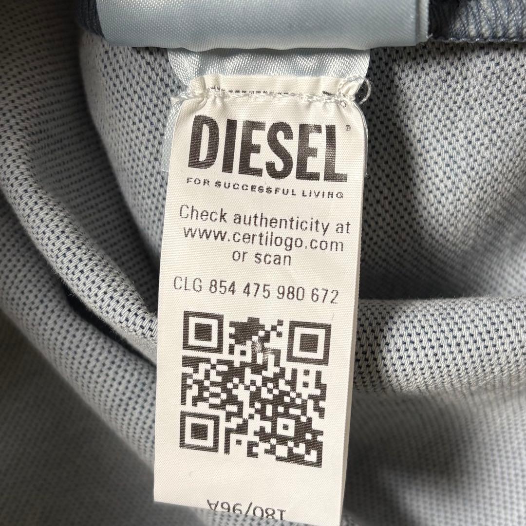 現行 DIESEL Dロゴ刺繍 デニム プルオーバー パーカー M タグ付属