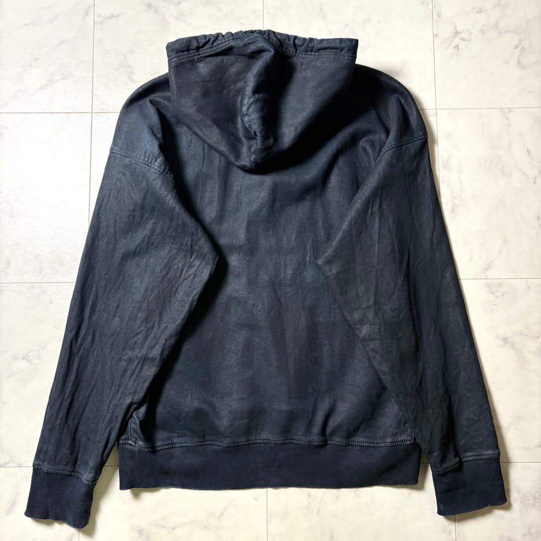 現行 DIESEL Dロゴ刺繍 デニム プルオーバー パーカー M タグ付属