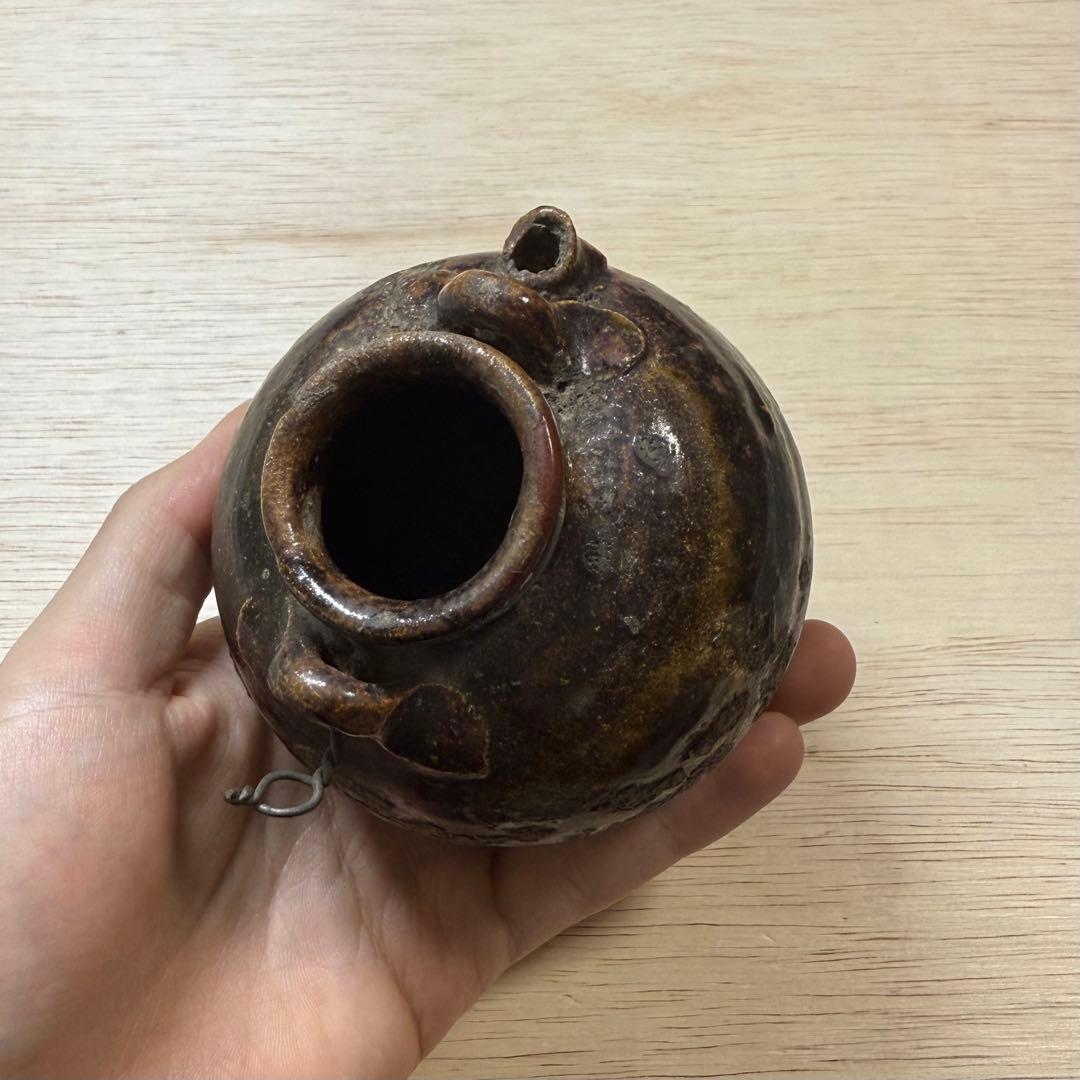 古瀬戸 鉄釉 小壷 水滴 花入 花生 江戸時代 茶道具 古美術 骨董 古常滑