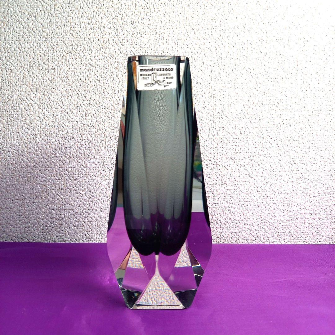 ヴェネチアガラス ムラノ マンドラザート 花瓶 一輪挿し グリーン