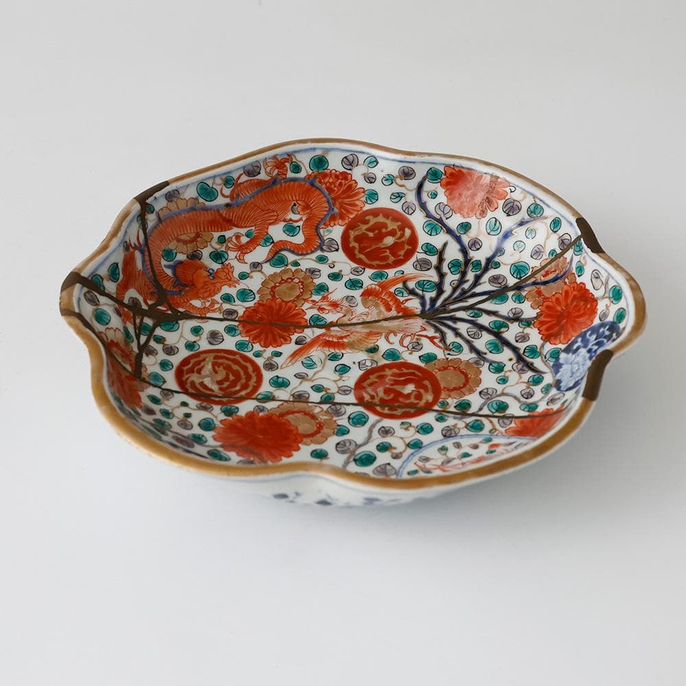 江戸中後期九代～十代柿右衛門 短冊酒柿銘 大和明