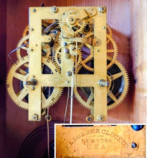 〈完動・美品〉渋谷時計製造所×WATERBURY　平金八角合長ゼンマイ振り子時計