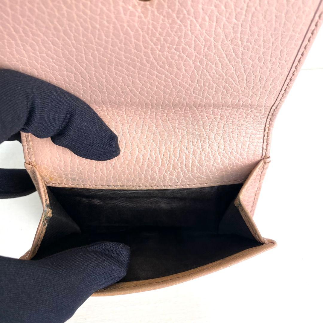 極美品✨️】GUCCI マーモントシボ革 三つ折財布 ダブルホック