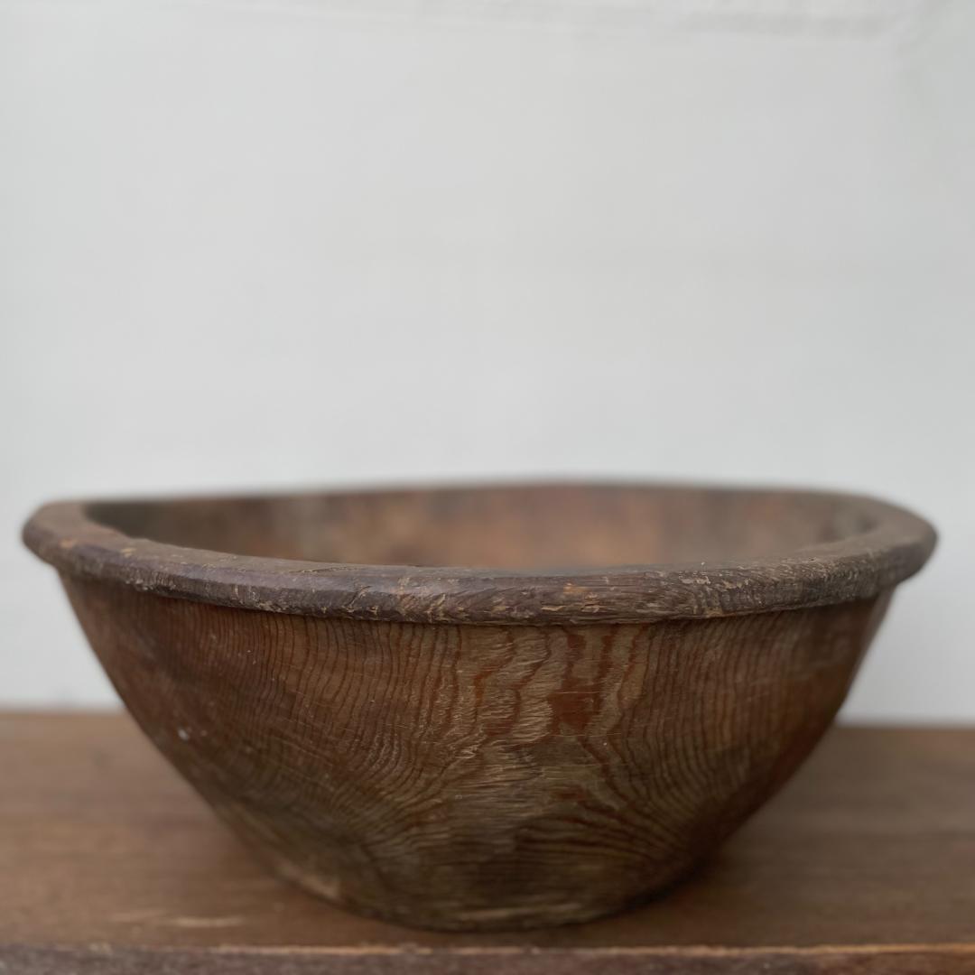 木製 ボウル こね鉢 生地鉢 ねり鉢 木鉢 民芸 アンティーク 古道具