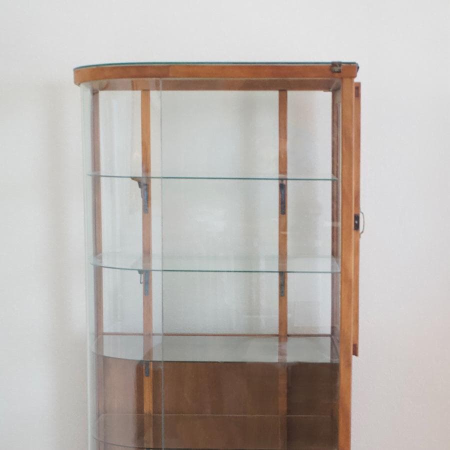 都内配達限定 送料込み】R型 ガラスケース ヴィンテージ 什器 飾り棚