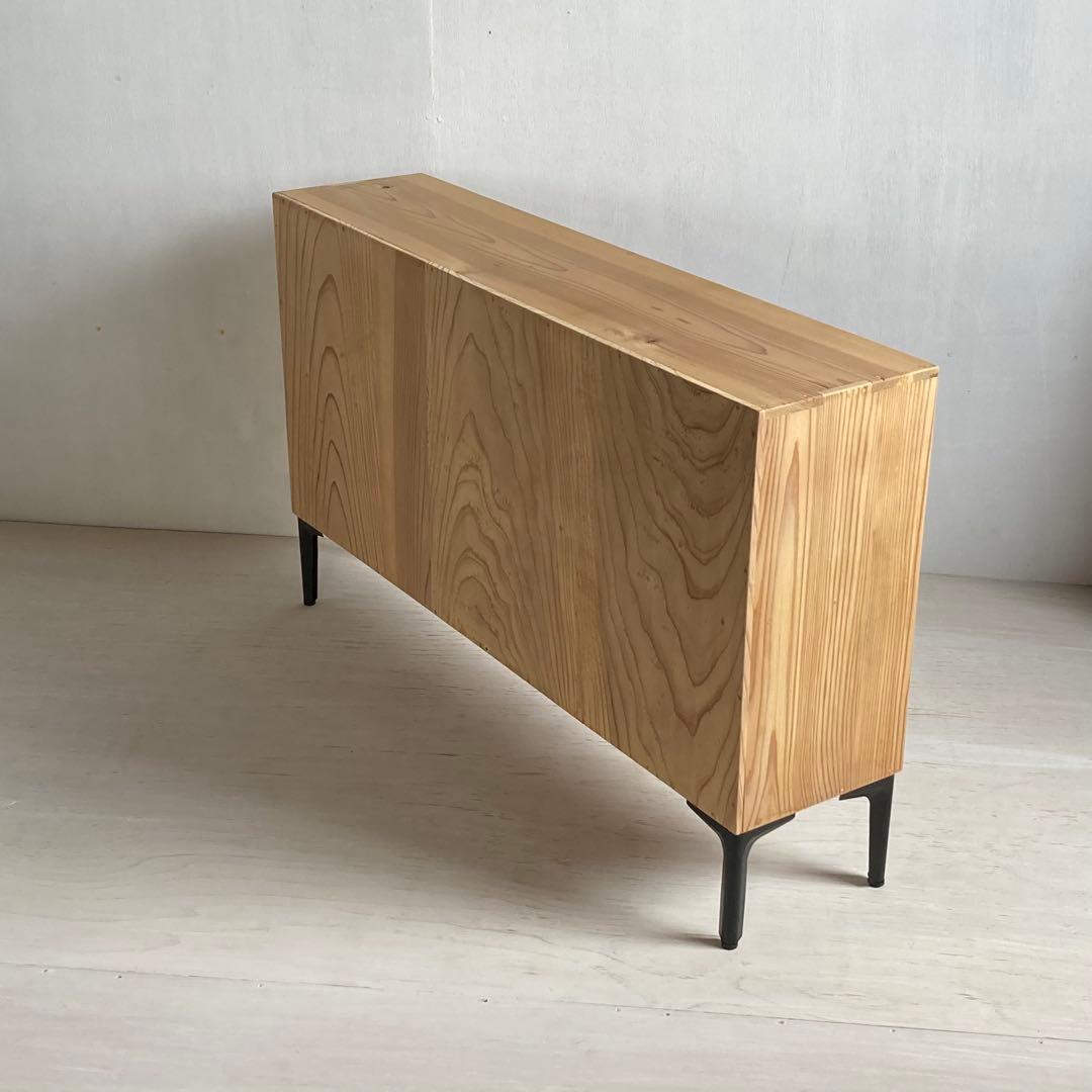 古い木製 オープンラック 鉄脚 木製棚 本棚 最低 価格