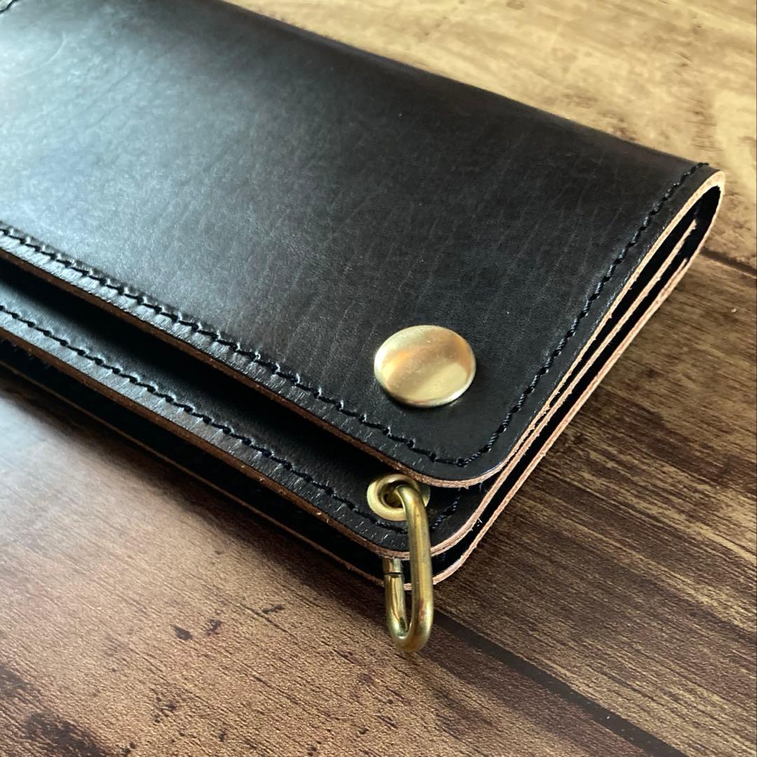 【お札を折らずに収納】姫路レザー トラッカーウォレット150（ミドル）2.5層