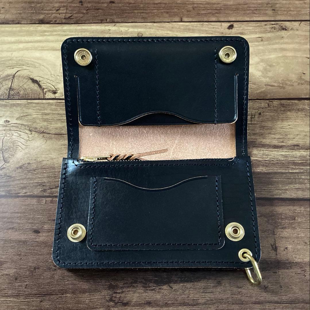 【お札を折らずに収納】姫路レザー トラッカーウォレット150（ミドル）2.5層