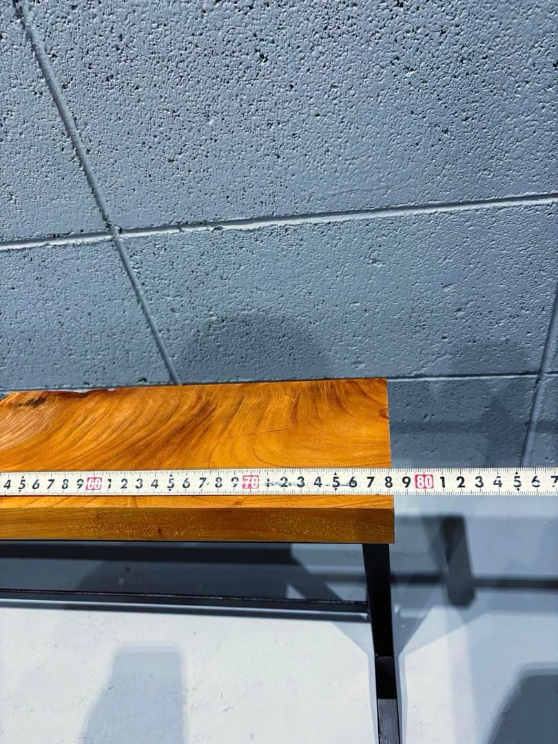 欅材アイアンシェルフ　観葉植物置き台　コーヒーテーブル　ナイトテーブル